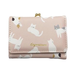miu miu（ミュウミュウ） 猫柄 ネコ キャット ホック付 三つ折り 財布