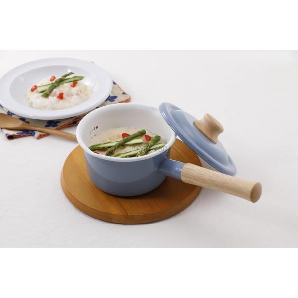 富士ホーロー コットンプラス ミルクパン 14cm アッシュブルー CTP-14M.AB