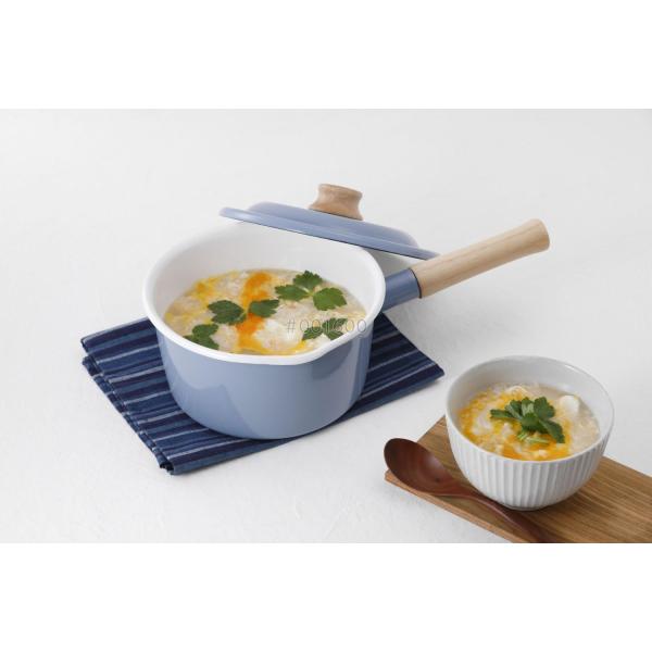 富士ホーロー コットンプラス ソースパン 18cm アッシュブルー CTP-18S.AB