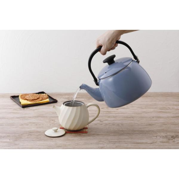 富士ホーロー コットンプラス ケトル 2.5L アッシュブルー CTP-2.5K.AB
