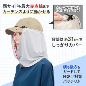 帽子に付けるUVカバー フェイスカバー ネック...の詳細画像2