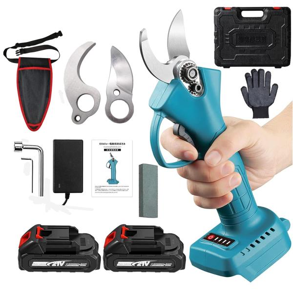 Elikliv 充電式剪定ばさみ 電動ハサミ 剪定 ブラシレスモーター採用 開き口30mm 高枝切り...