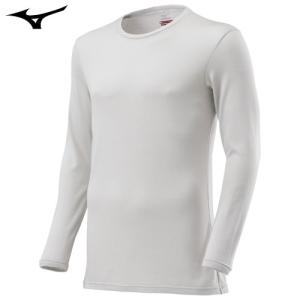 ミズノ（MIZUNO）　ブレスサーモアンダーウエア　中厚ソフト for Daily クルーネック長袖シャツ　男性用　ベイパーシルバー　S｜fudasho0ban