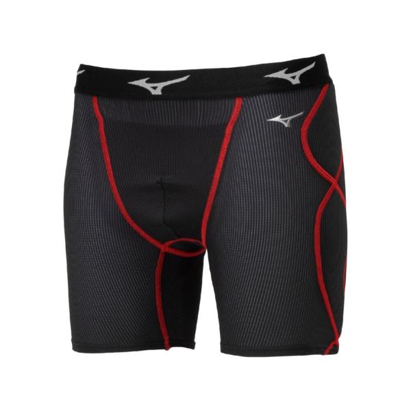 【MIZUNO】ミズノ 汗処理/通気 KUGEKIスライディングパンツ ブラック×レッド ジュニア ...