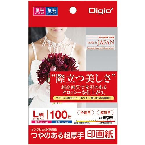 ナカバヤシ インクジェット用紙 Digio2 つやのある超厚手 印画紙 L判 100枚 JPSK2-...