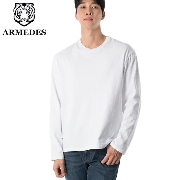 送料無料 ARMEDES アルメデス 長袖 プレミアム クルーネック Tシャツ コットン100％ ピ...
