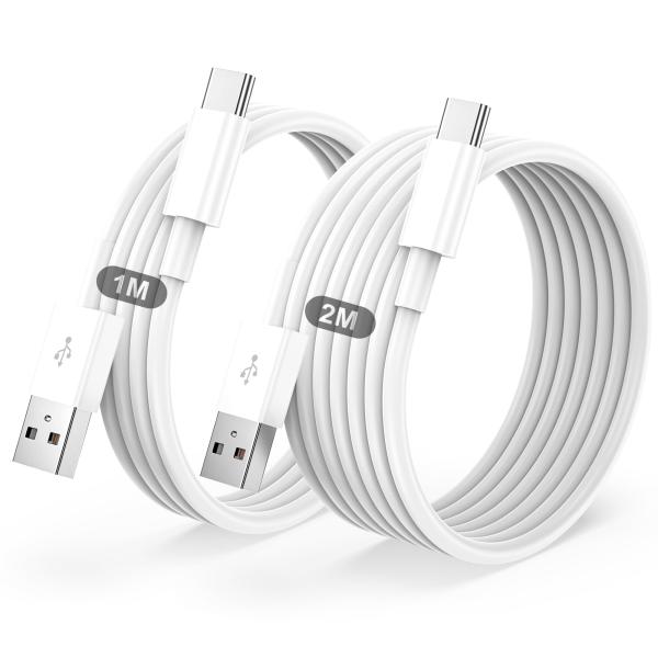 USB C ケーブル 純正 1M+2M 2本セット タイプc コード 3A急速充電 PD対応 データ...