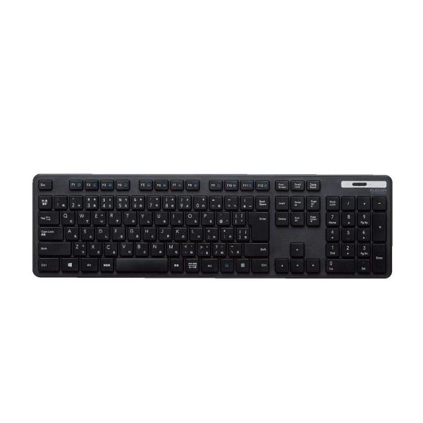 エレコム ワイヤレスキーボード メンブレン 薄型 フルキーボード テンキー ブラック TK-FDM1...