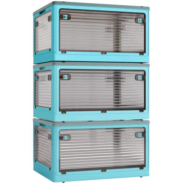 X XUNTAO【収納ボックス 折りたたみ】蓋付き 積み重ね 全方向から取り出せる 3個セット 収納...