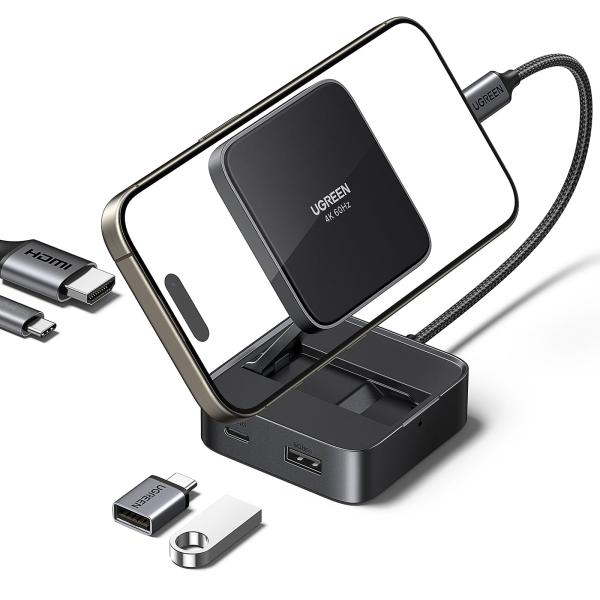 UGREEN USB C ハブ 4-in-1 磁気USB-C HDMI アダプター 4K@60Hz ...