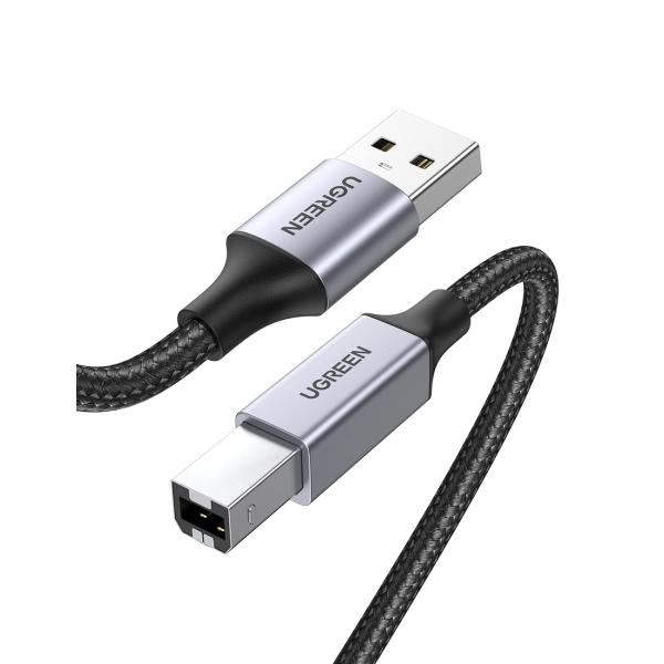 UGREEN プリンターケーブル 3m USB2.0 Type B ケーブル 高耐久性 ナイロン編み...