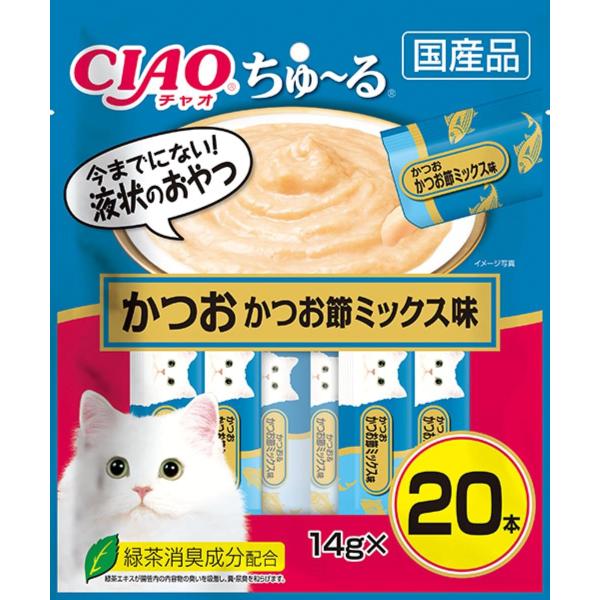 チャオ (CIAO) ちゅ~る かつお かつお節ミックス味 14g×20本 猫用おやつ