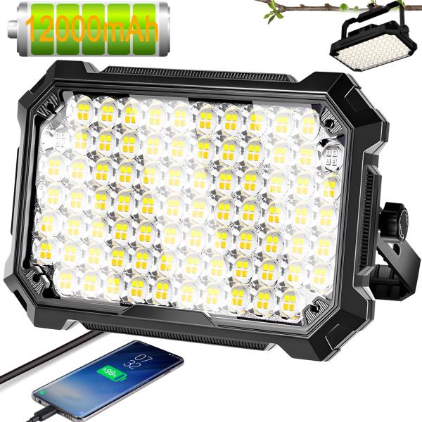 作業灯 LEDライト 投光器 ワークライト 高輝度【12000mAh 4000LM】Type-C充電...