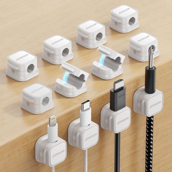 「12個セット業界初！マグネット式」ケーブルホルダー JOYROOM ケーブルクリップ 配線止め 配...