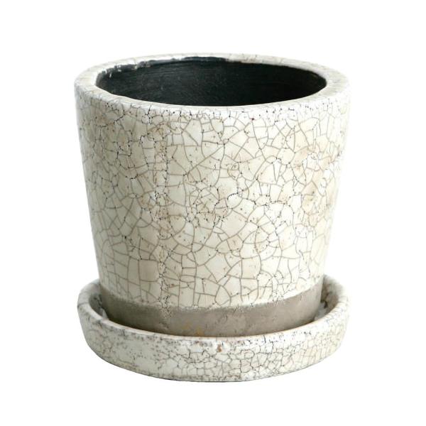 ダルトン(Dulton) カラー グレーズド ポット アイボリー φ12×11cm CH13-G47...