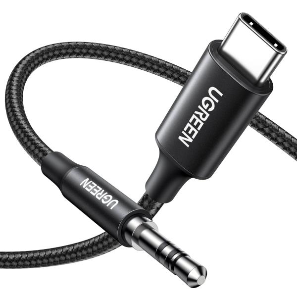 UGREEN AUX ケーブル USB C 3.5mm 変換ケーブル 【ハイレゾ音質】 DAC搭載 ...