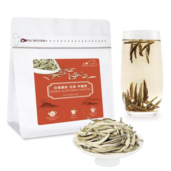 2025年 早春 白茶 白毫銀針 ホワイトティー 無添加 低カフェイン 中国茶 80g 最強美肌茶・...