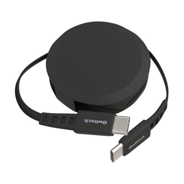 オウルテック 片引き巻取り式 USB Type-C to Cケーブル 90cm PD60W データ通...