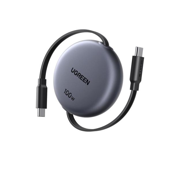 UGREEN 【100cm巻き取り式】PD 100W/5A USB-C ケーブル 4階段調整可能（3...
