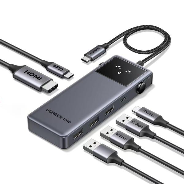 UGREEN Revodok 7in1 usb ハブ 顔出るデザイン HDMI2.0 4K@60Hz...