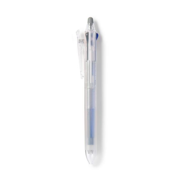無印良品 こすって消せる３色ボールペン・ノック式 ・半透明 ０．５ｍｍ・黒／赤／青 83767846