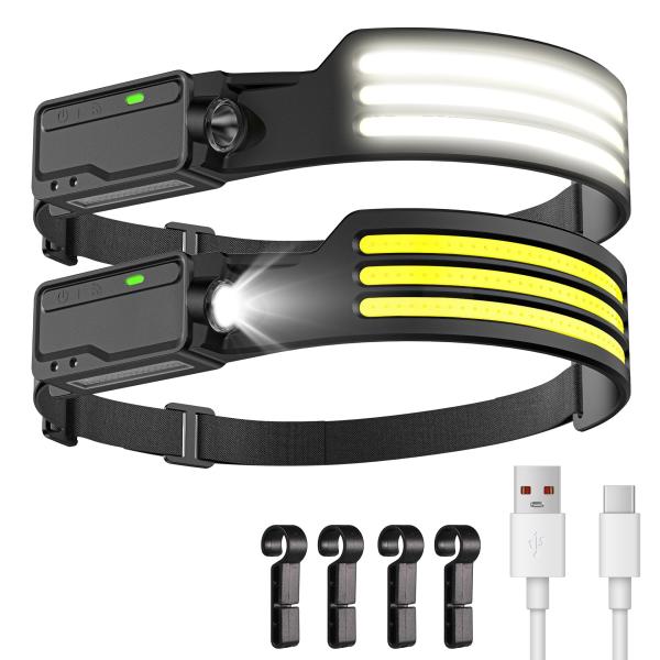 LUTW ヘッドライト 充電式 LED ヘッドランプ センサー付き COB&amp;P8光源 超軽量 230...