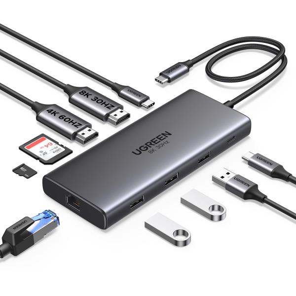 UGREEN Revodok Pro 210 10 in 1 USB-Cドッキングステーション US...