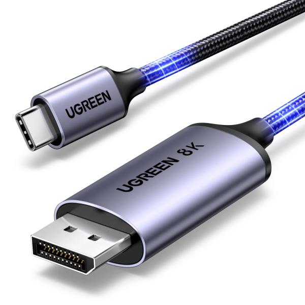 UGREEN 8K 60Hz USB C DisplayPort 変換ケーブル【CからDPへ単方向伝...