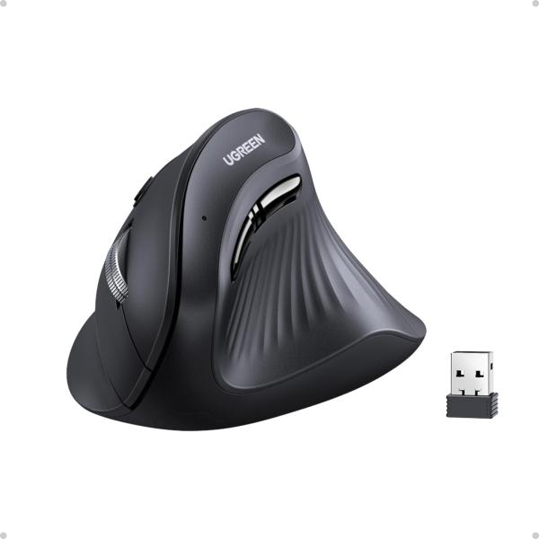 UGREEN ワイヤレスマウス 縦型 静音 Bluetooth 5.0 無線2.4GHz 6ボタン ...