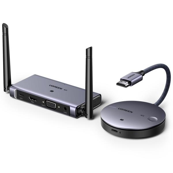 UGREEN ワイヤレスHDMI送受信機セット 4K@30Hz/50m 2.4G+5GHz 日本技適...