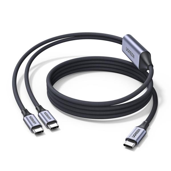 UGREEN 140W 2in1 USB Cケーブル タイプC 二股 充電ケーブル PD3.1 急速...