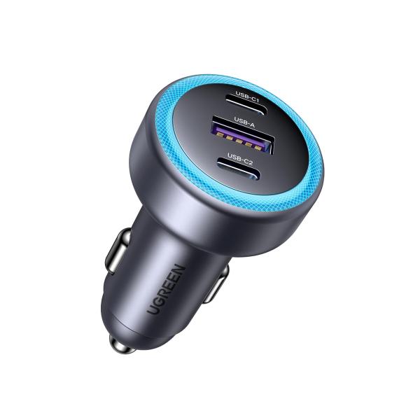 UGREEN 30W 2C1A シガーソケット usb-c カーチャージャー LED付き 3ポート【...