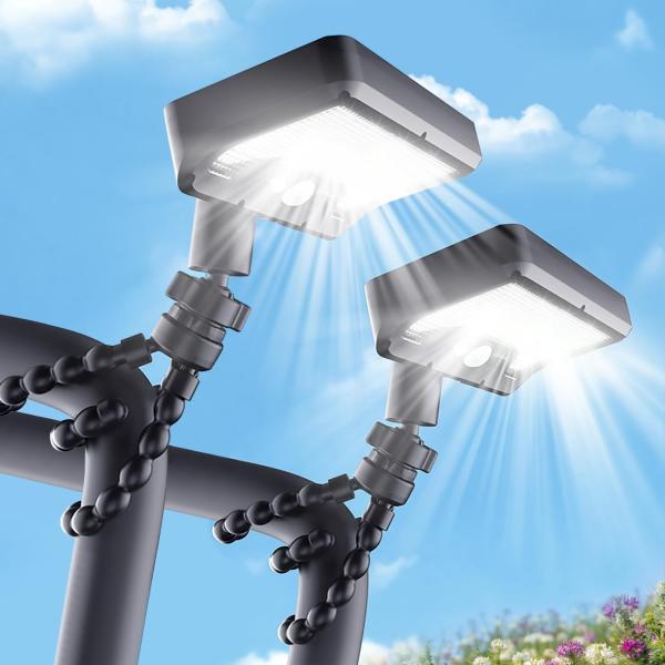 Lasola ソーラーライト 屋外 IP65防水 ソーラー 人感センサーライト フレキシブル三脚付 ...