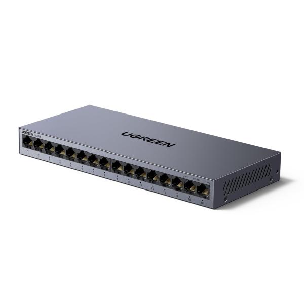 UGREEN スイッチングハブ 16ポート ギガビット LANハブ 1000Mbps 壁掛け対応 プ...