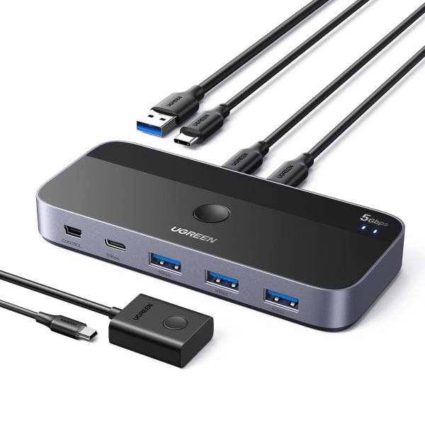 UGREEN USB3.0 切替器 2入力4出力 1Usb-A＆1UB-CPCでUSB-C&amp;Aデバイ...