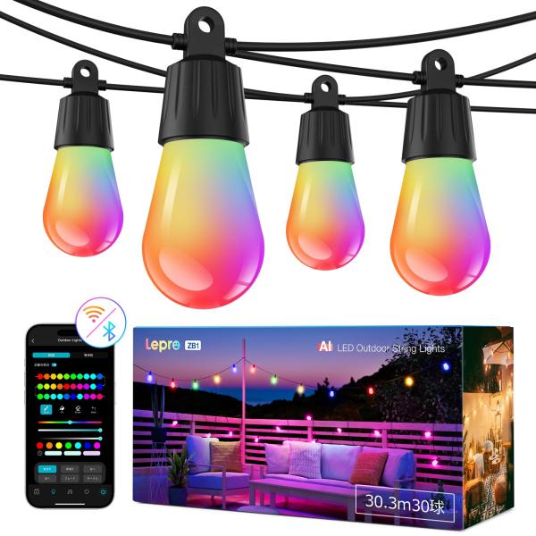 Lepro AI ストリングライト ZB1 イルミネーション led 30球 屋外 電球色 RGB ...