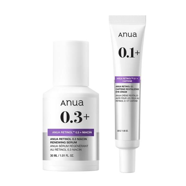 ANUA(アヌア)レチノール0.3ナイアシンセラム30ml+レチノール0.1カフェインアイクリーム ...