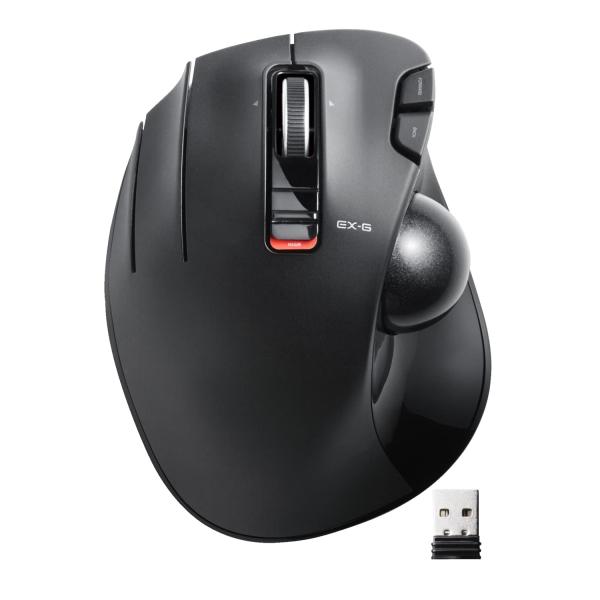 エレコム ワイヤレス トラックボールマウス EX-G 左手用 6ボタン チルトホイール（左右スクロー...