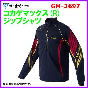 がまかつ 　コカゲマックス(R) ジップシャツ 　GM-3697 　ブラック×レッド 　M 　( 2023年 5月新製品 )