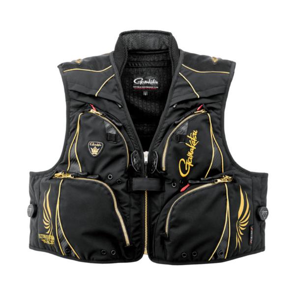 がまかつ 　アルテマシールドプロ ショートハーフメッシュベスト 　GM2330 　ブラック×ゴールド...