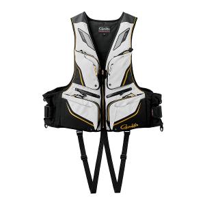 ( 先行予約 ) 　がまかつ 　フローティングベスト 　GM6007 　ブラック×ホワイト 　LL 　( 2026年 3月新製品 )