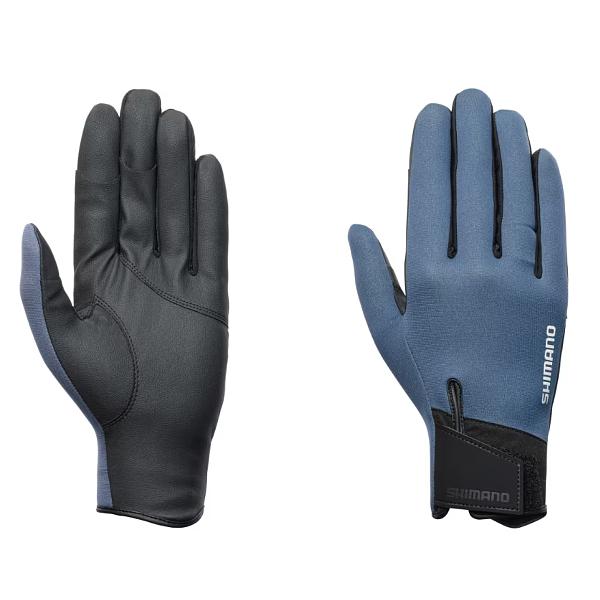 爆買 シマノ 　03 タイタニューム・アルファ グローブ 指出し 　GL-052Y 　ブルーグレー ...