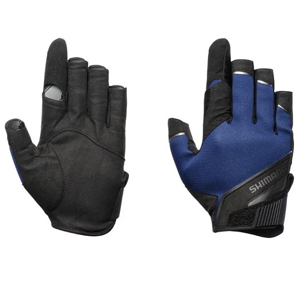 爆買 シマノ 　05 タイタニューム・アルファ キャスティンググローブ 　GL-057Y 　ネイビー...