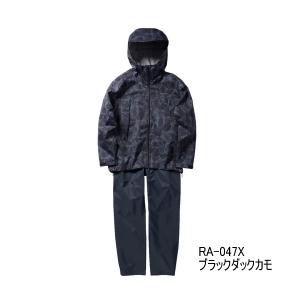 ≪'24年3月新商品！≫ シマノ 3レイヤー レインスーツ RA-047X ブラックダックカモ Lサイズ｜fugashop2