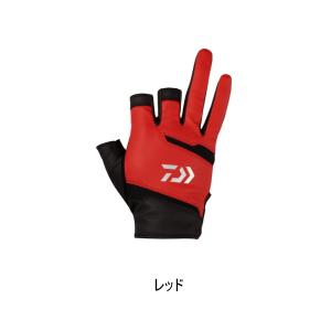 ≪'24年4月新商品！≫ ダイワ レザーフィットグローブ 3本カット DG-1424 レッド Lサイズ｜fugashop2