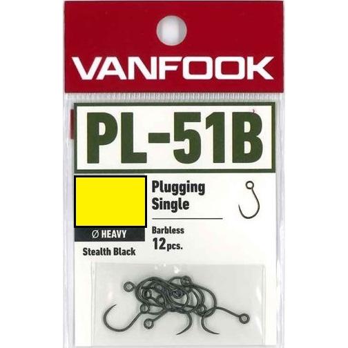ヴァンフック PL-51B プラッギングシングル ヘビー バーブレス #10 ステルスブラック