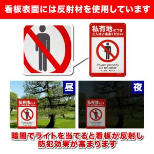 私有地につき立入禁止 看板 2枚セット アルミ...の詳細画像4