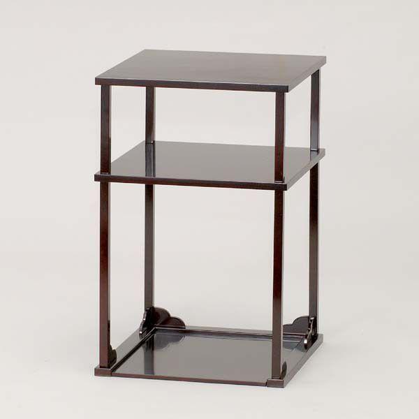 【茶道具・棚】本漆塗 溜二重棚（吸江斎好写）特上品