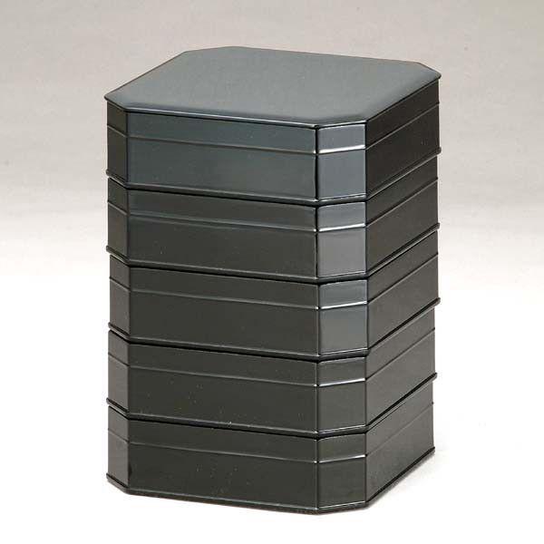 【茶道具】縁高重　木製漆塗り（段付）