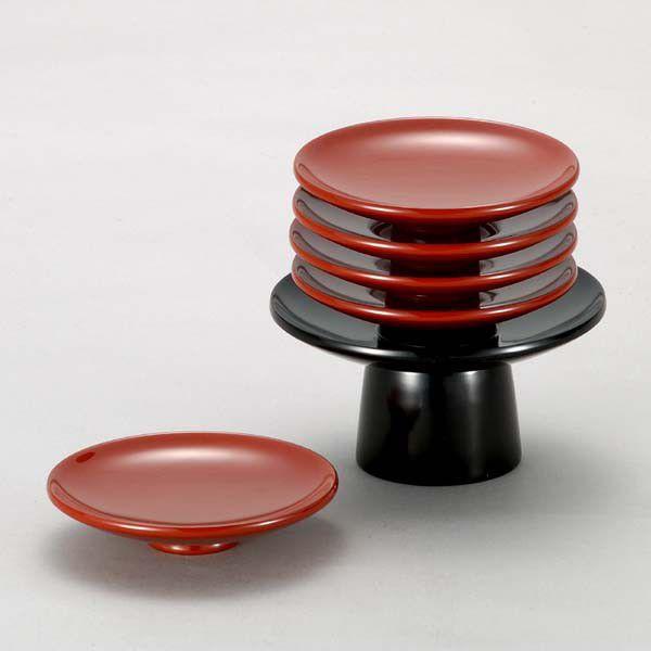 【茶道具】盃（盃台付）　木製うるし塗り